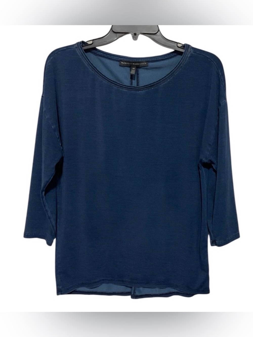 White House Black Market Deep Blue 3/4 Sleeve Top In Women's Size XS